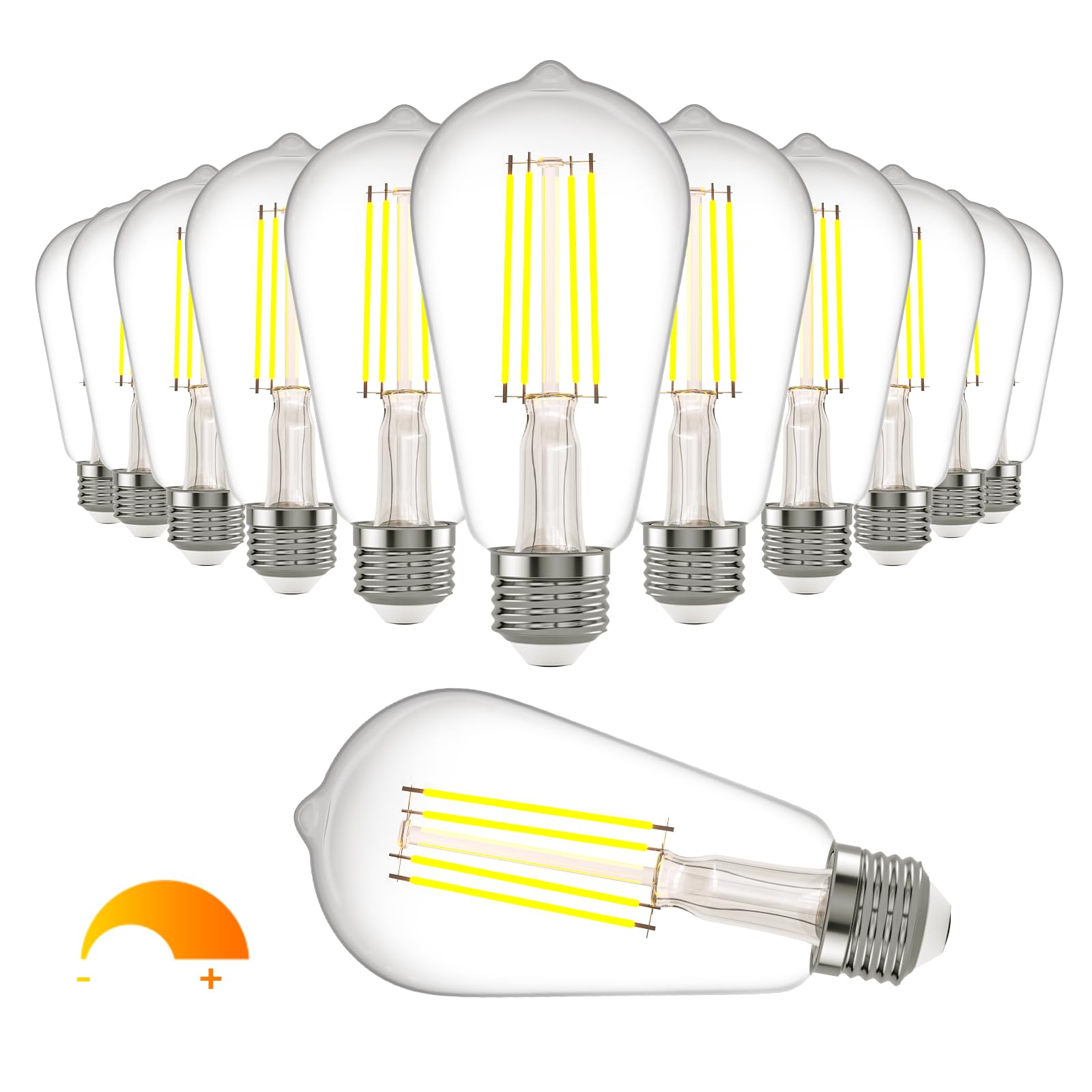 Kawaya E26 LED Edison Bulbs: 8W Equivalent 80W Dimmable LED Bulbs